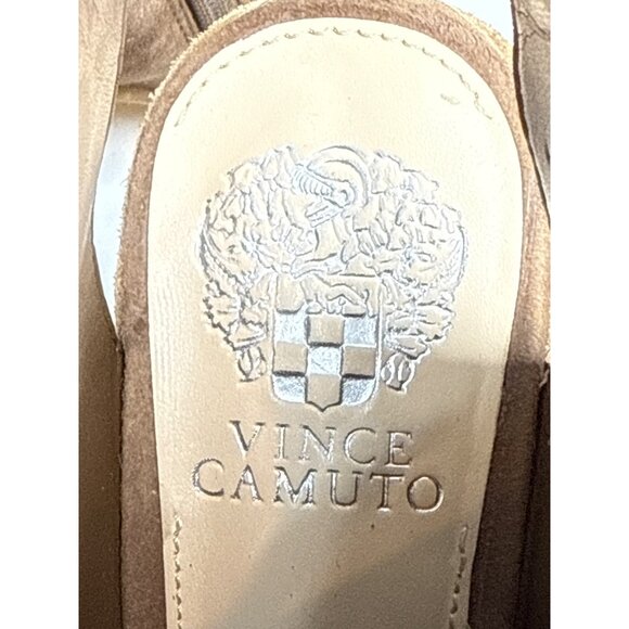 Vince Camuto Brown Studded Peep Toe Booties Women’s 10 - Picture 13 of 14